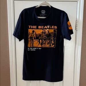 The Beatles Dark Blue and Orange Graphic Tee